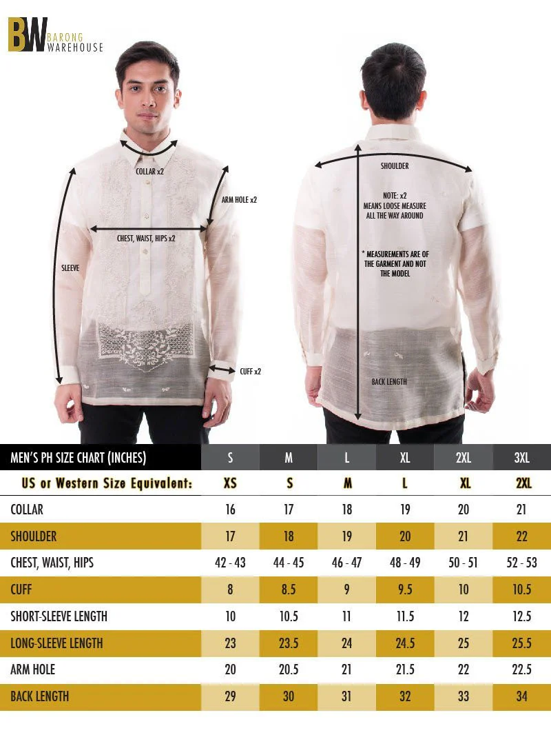 MO03 - Organza Pina Barong Tagalog with Lining - Image 4